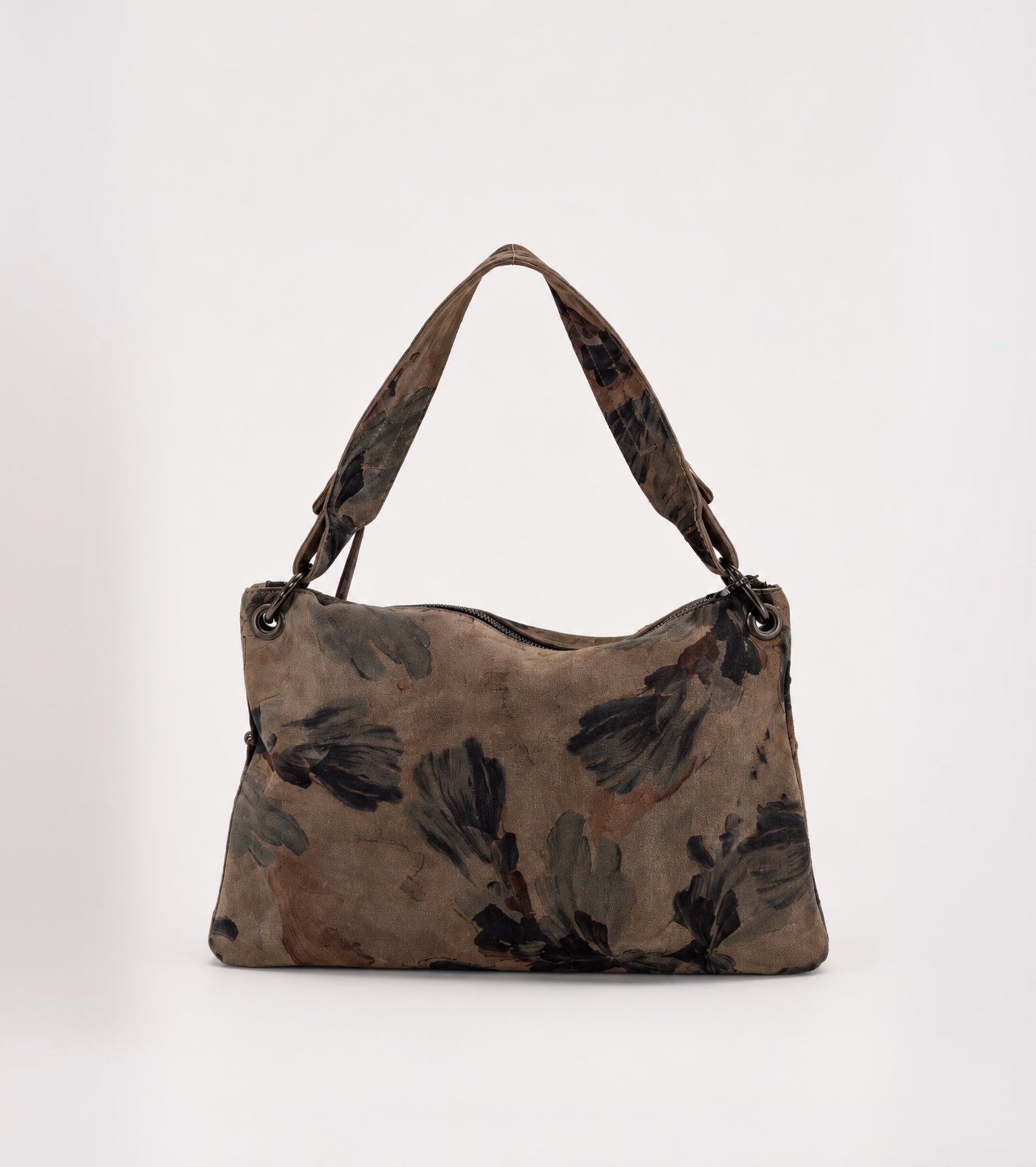 Borsa a spalla con stampa e borchie stampa multicolor