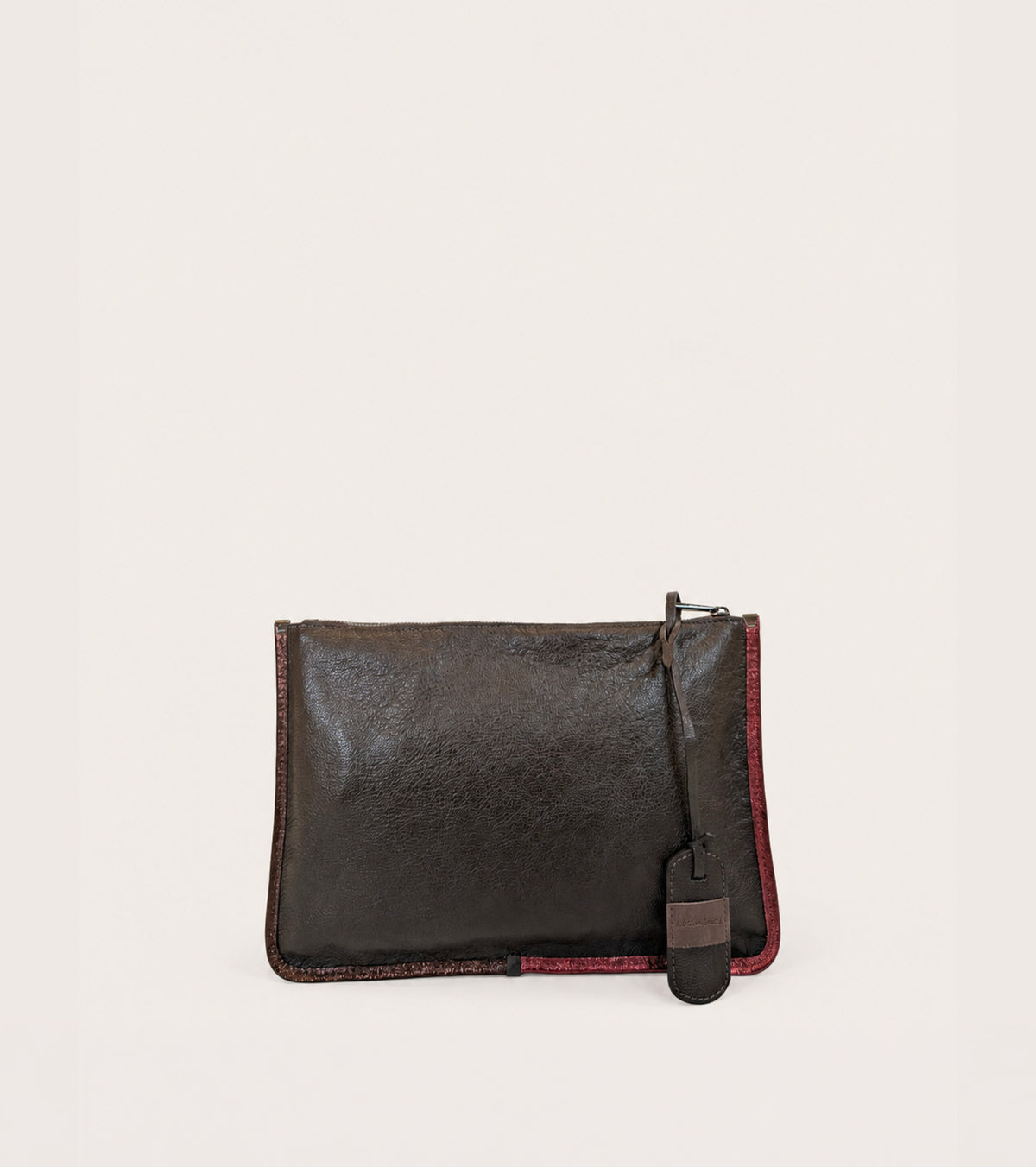 Pochette con zip ebano