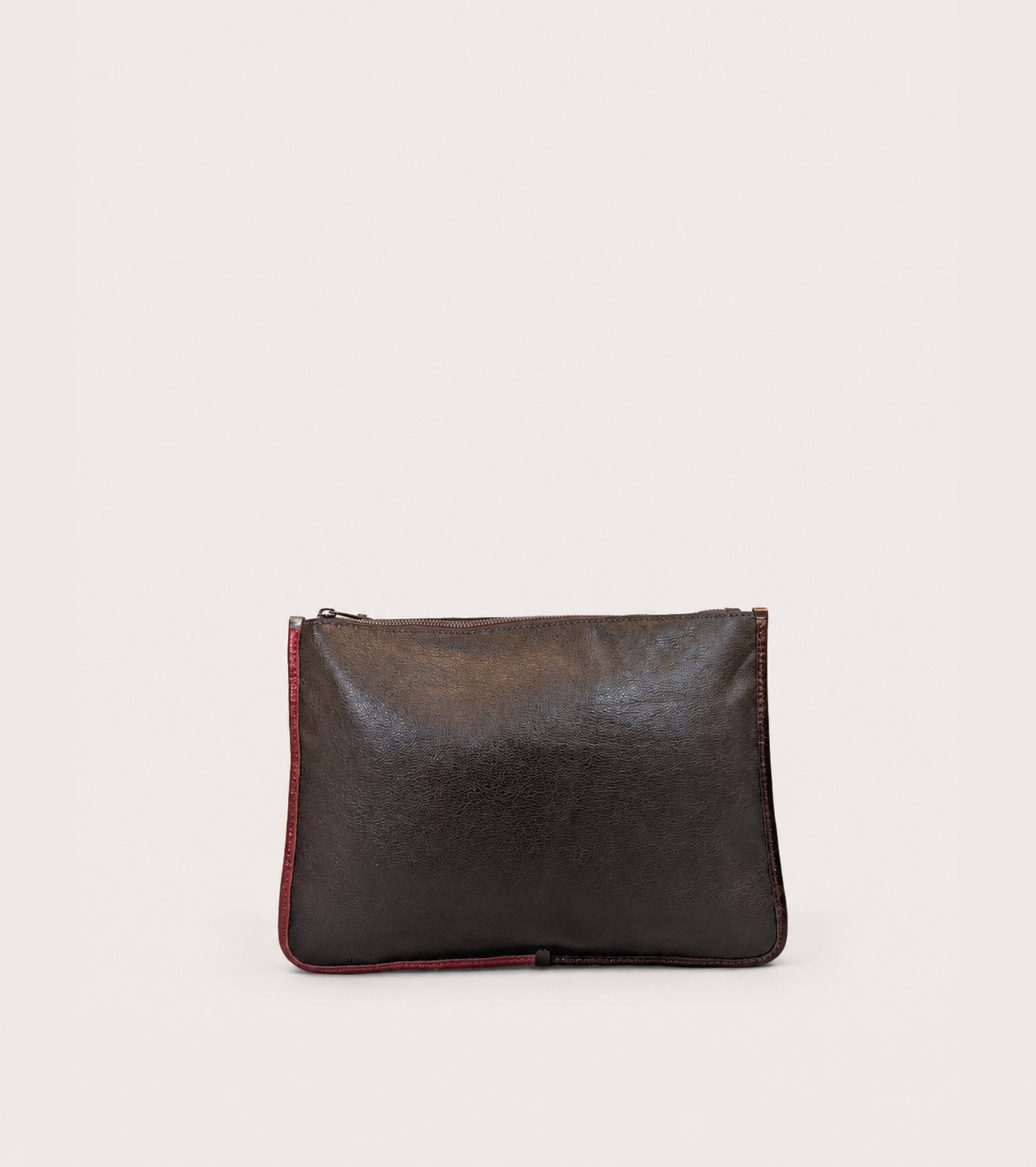 Pochette con zip ebano