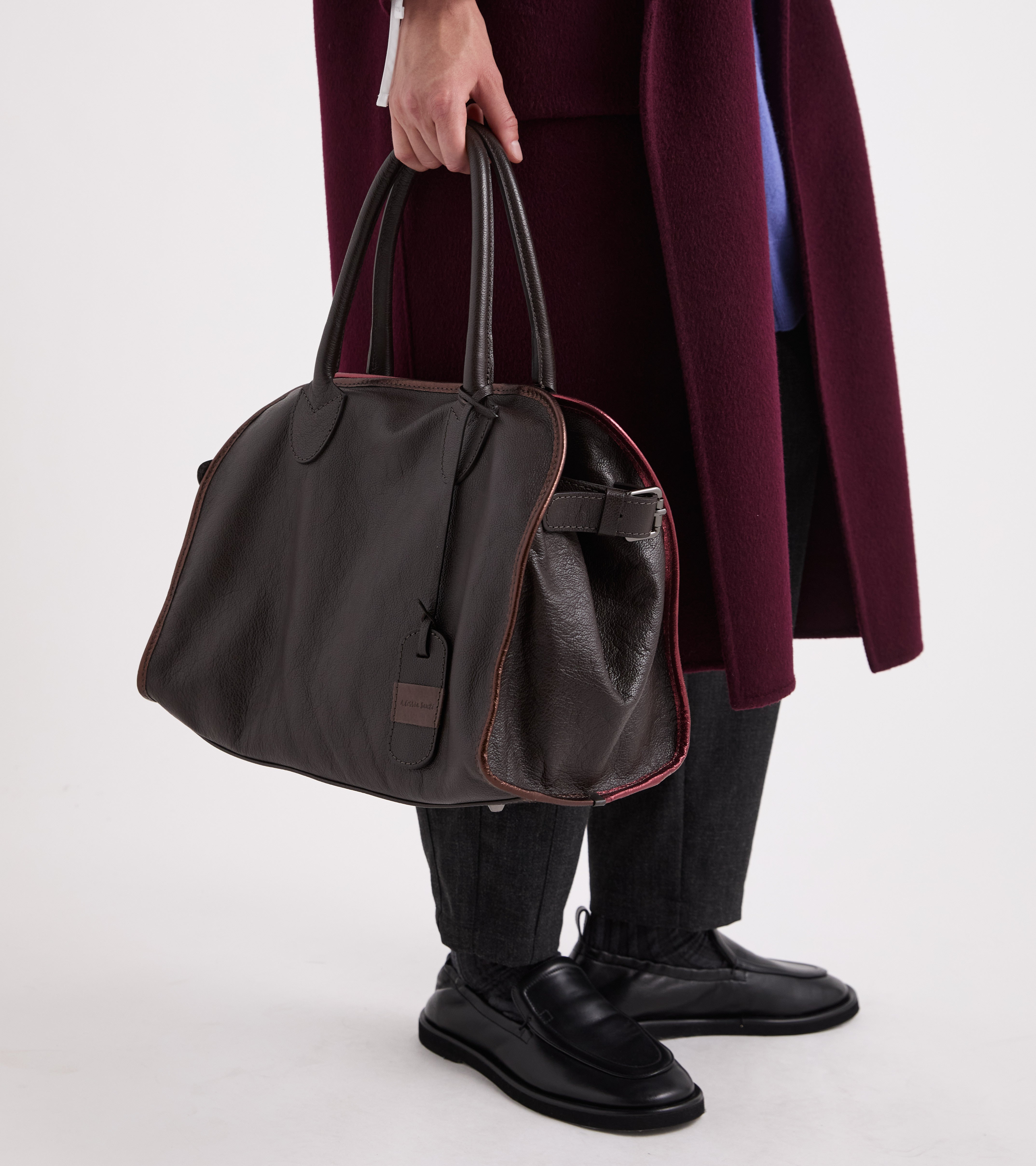 Borsa a mano con tracolla ebano