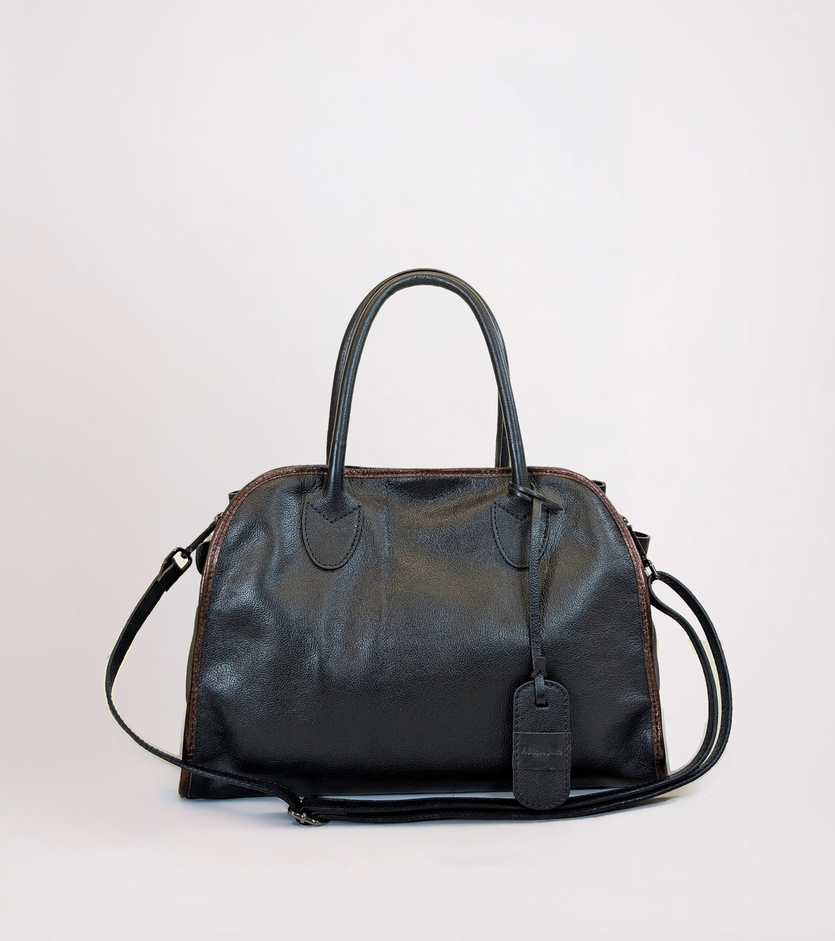 Borsa a mano con tracolla nero diamante