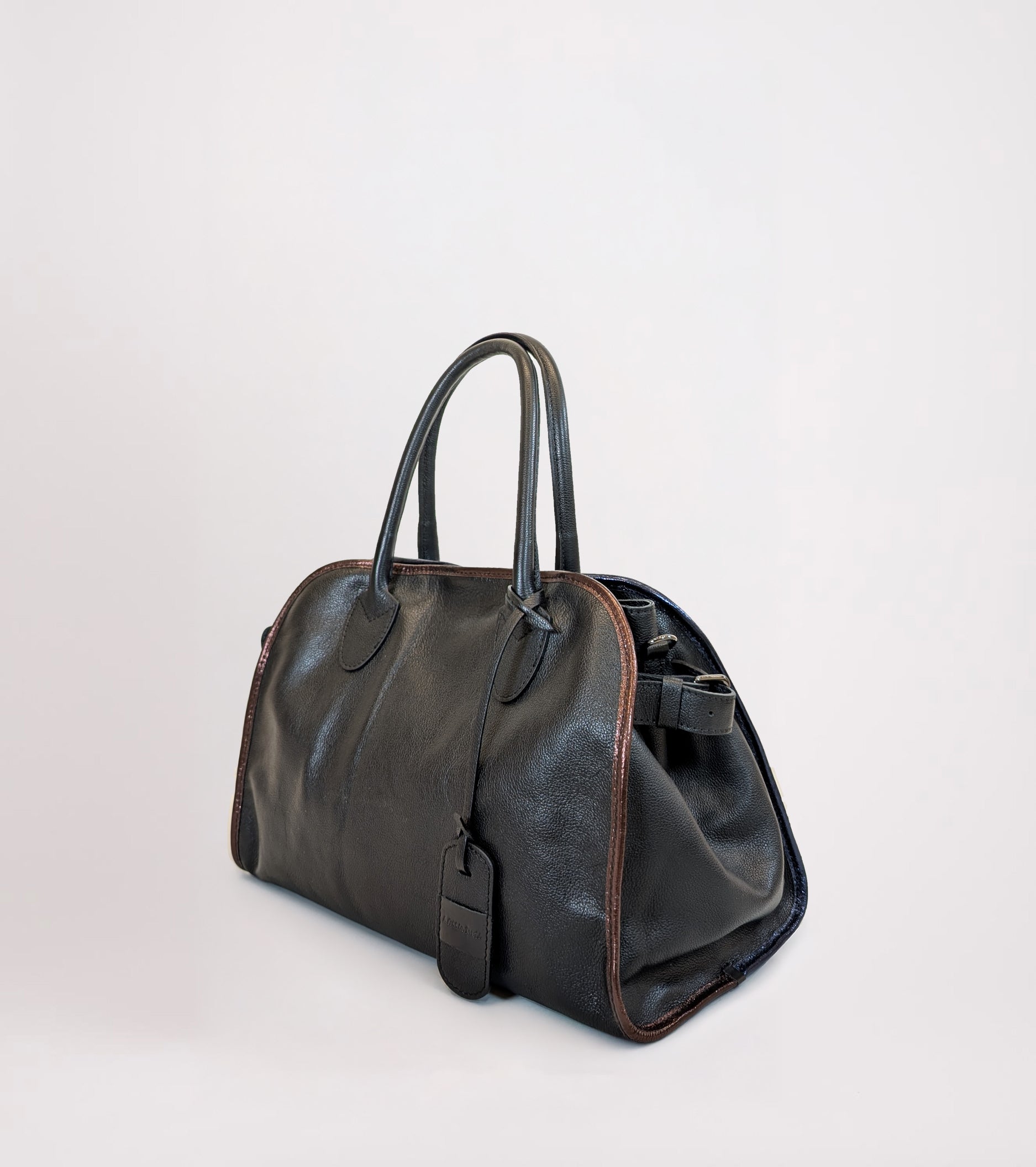Borsa a mano con tracolla nero diamante