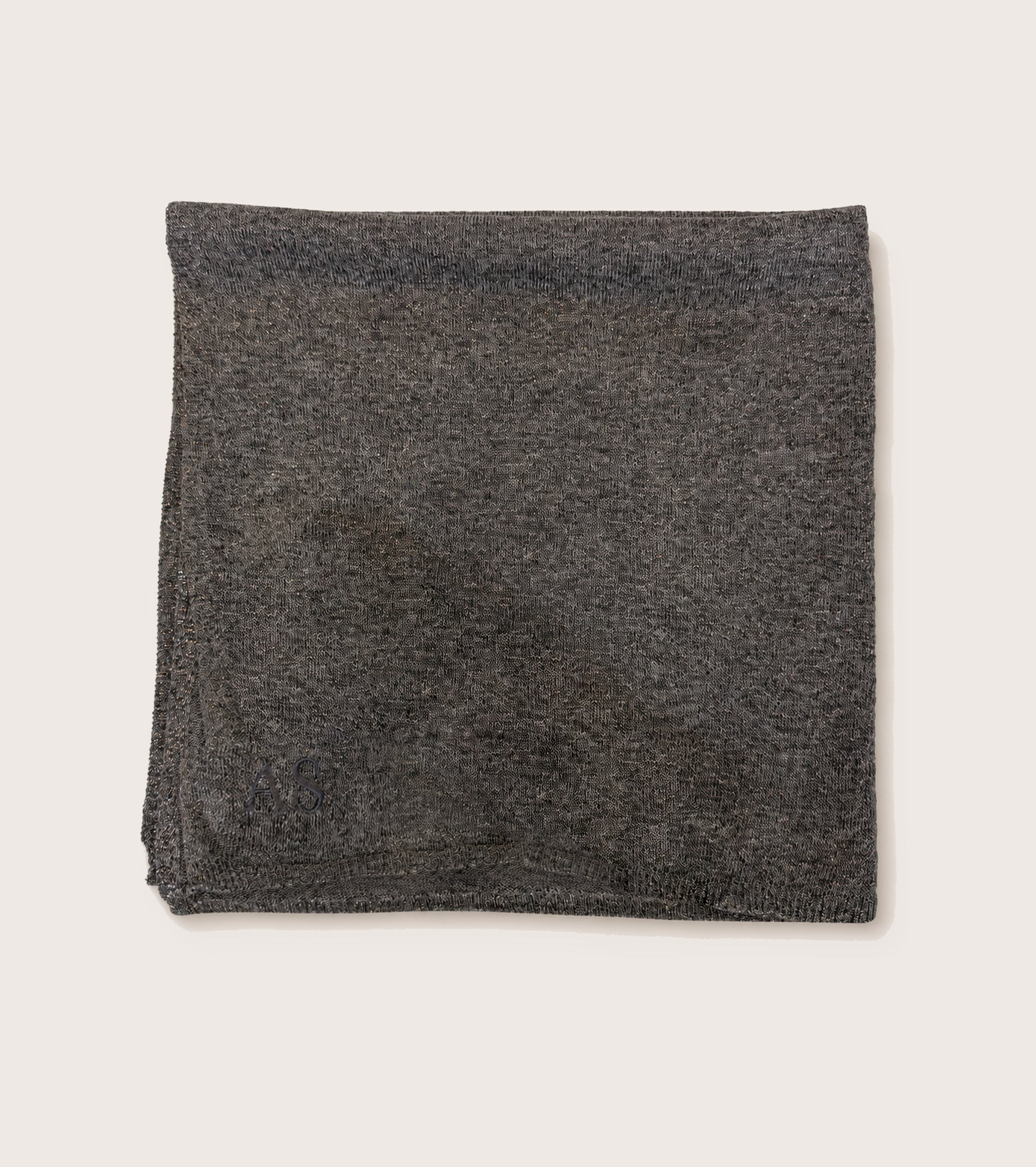 Pañuelo de hilo de lurex gris jaspeado