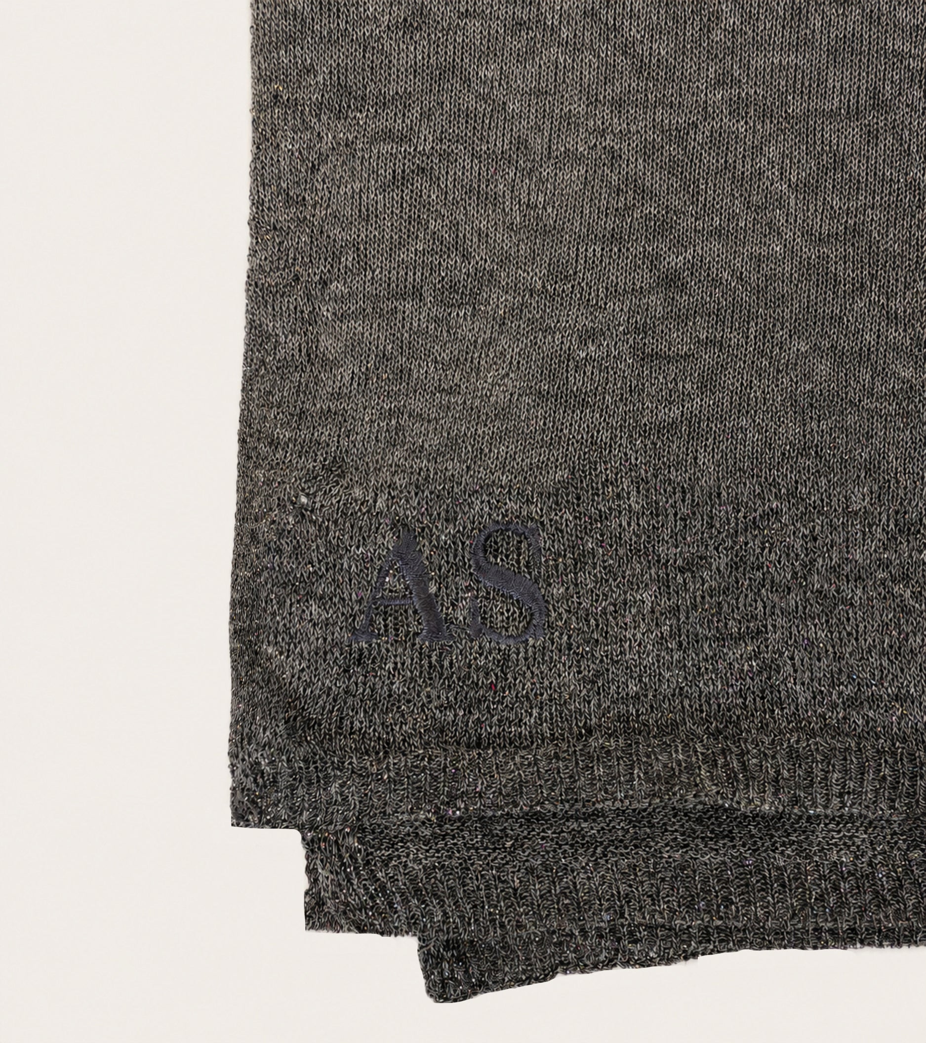 Pañuelo de hilo de lurex gris jaspeado