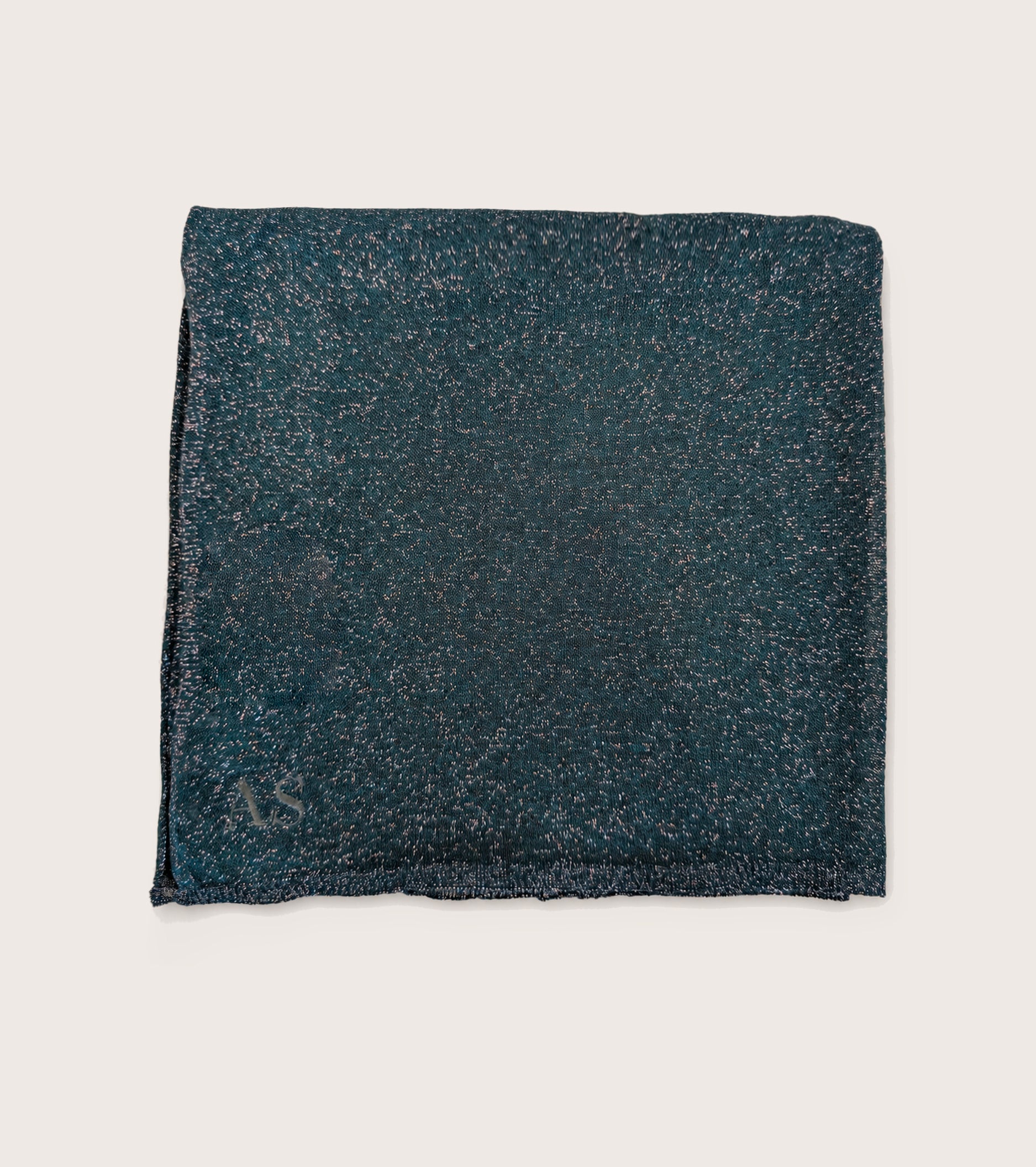 Pañuelo de hilo de lurex azul aterciopelado