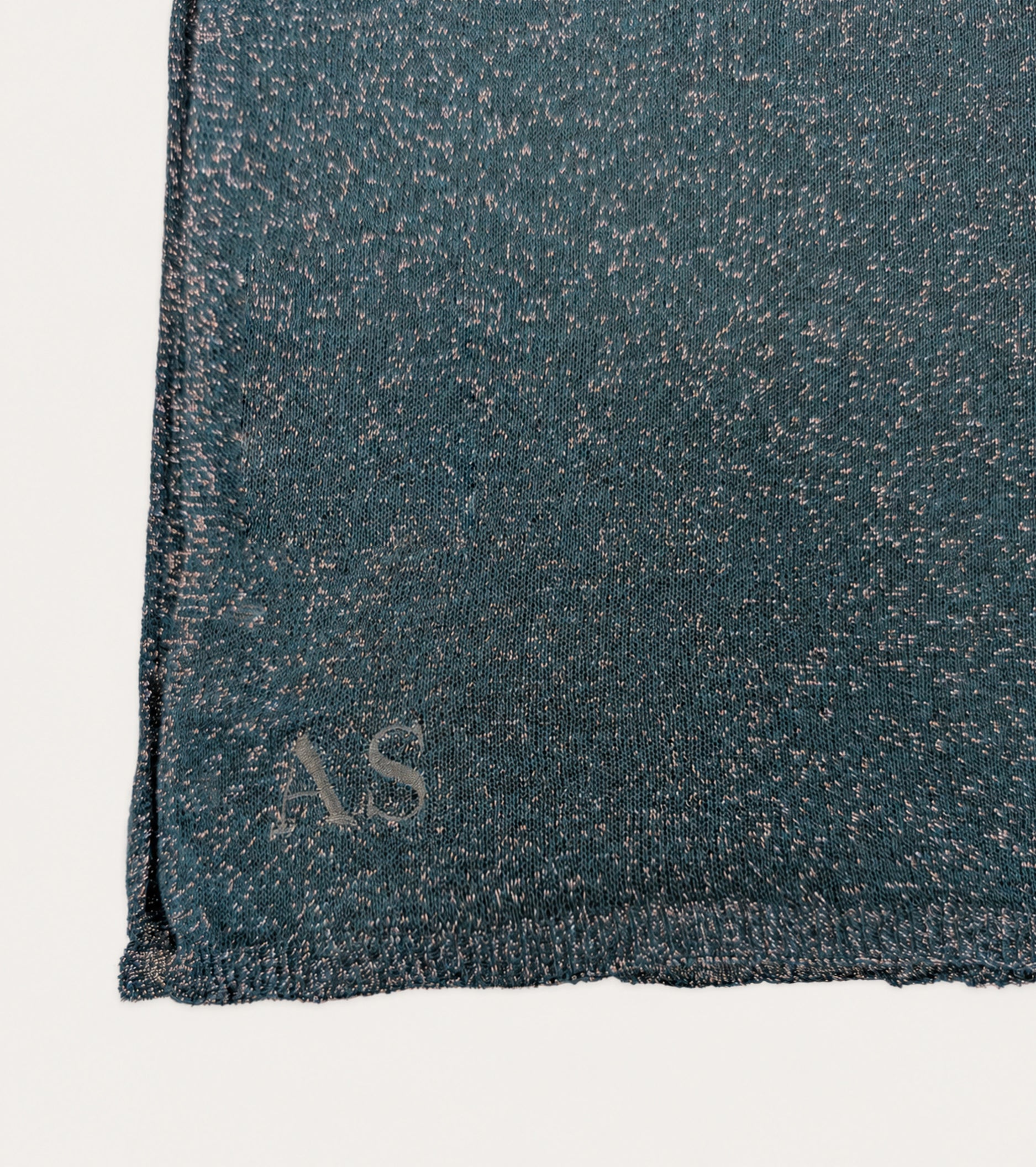 Pañuelo de hilo de lurex azul aterciopelado