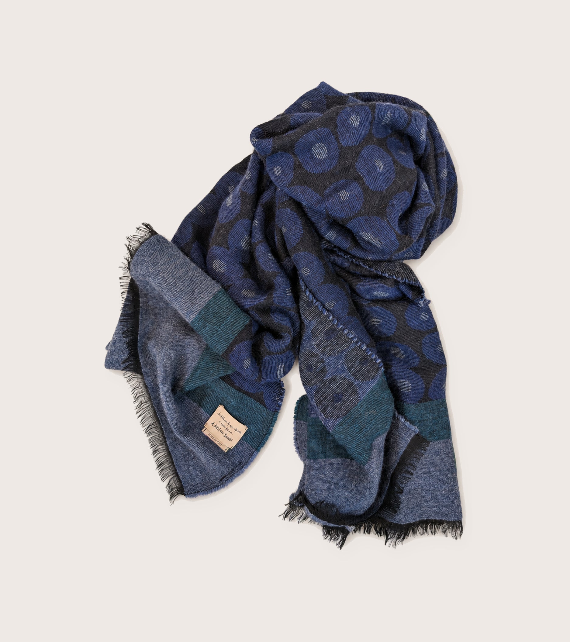 Bufanda de hilo jacquard azul grafito