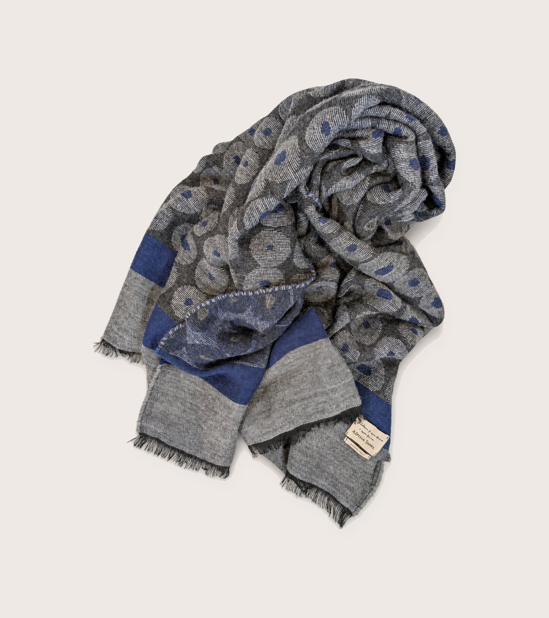 Bufanda de hilo jacquard gris jaspeado