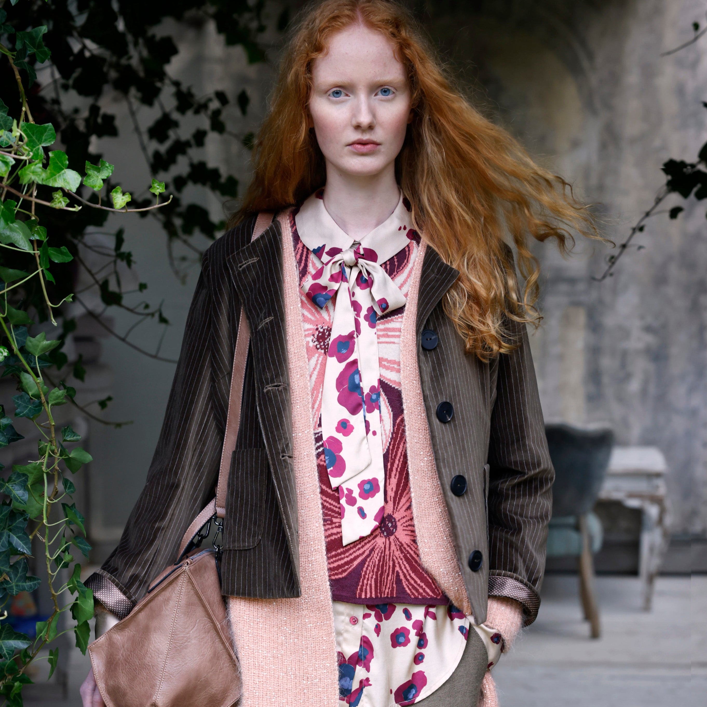 Checked cotton and wool blend jacket