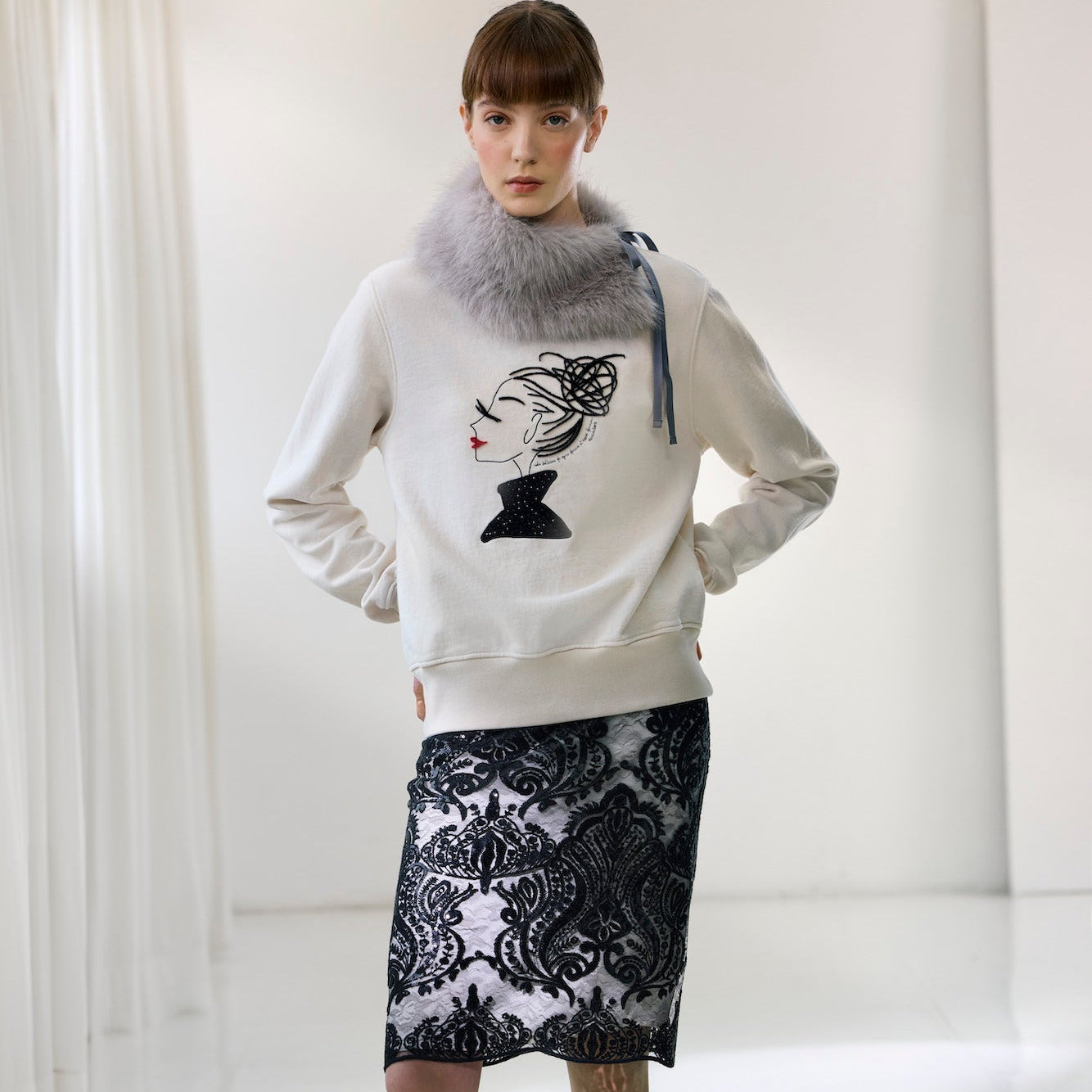 Felpa girocollo in cotone