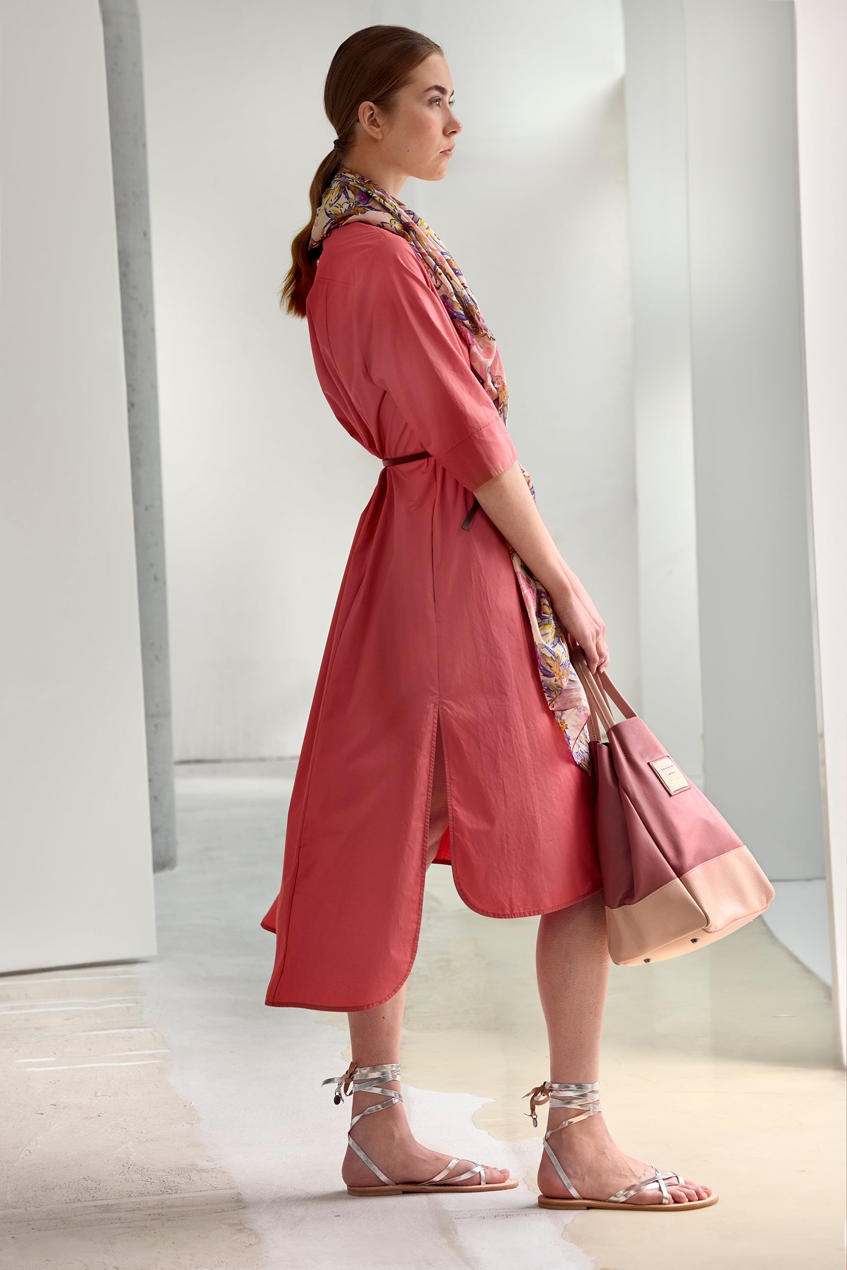 Borsa shopping con patch Alessia Santi rosa