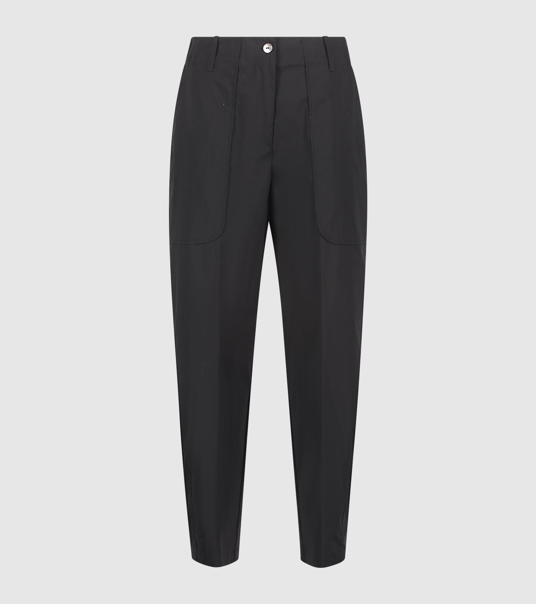 Pantaloni cropped a vita alta nero