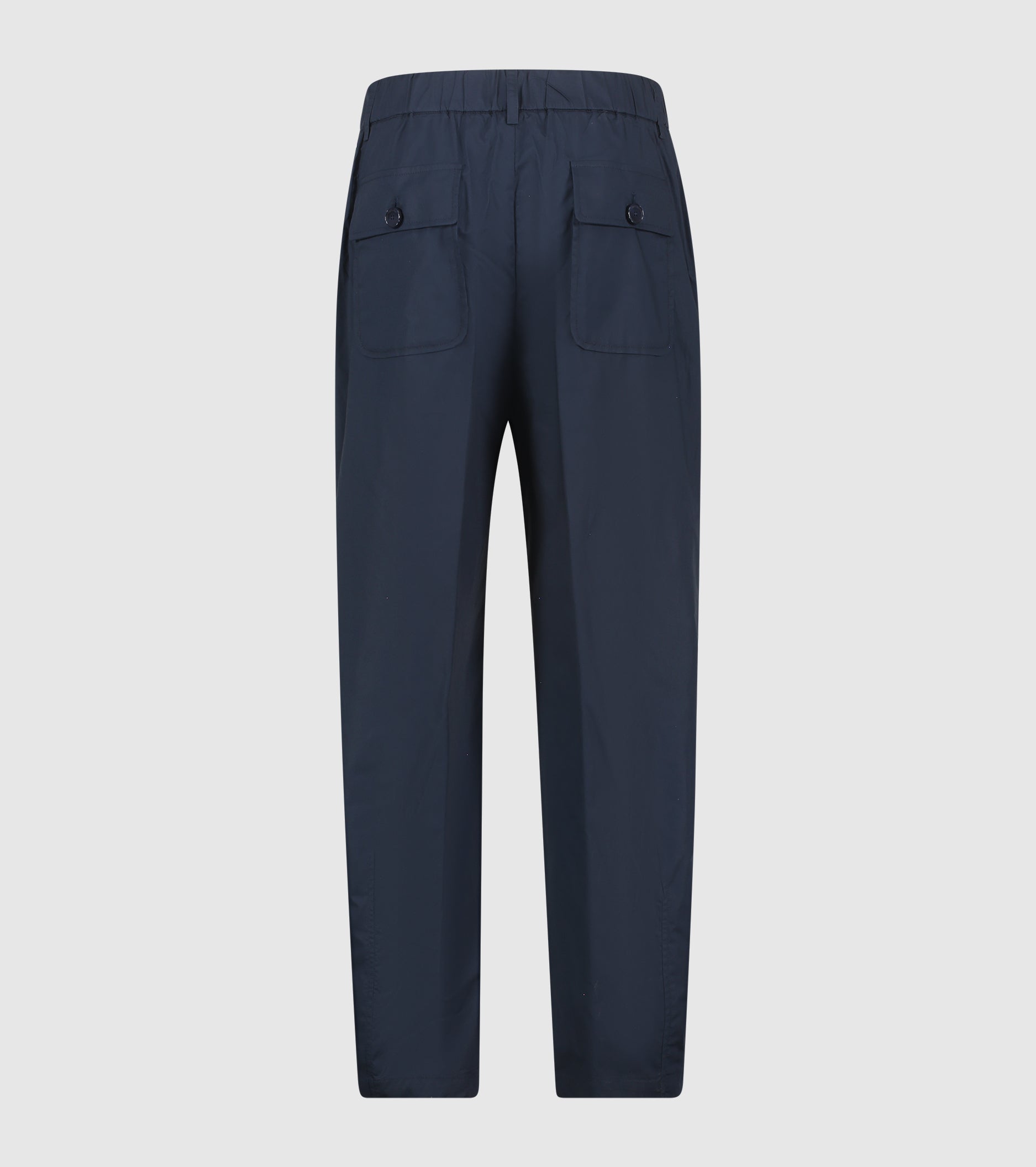 Pantaloni cropped in cotone stretch blu