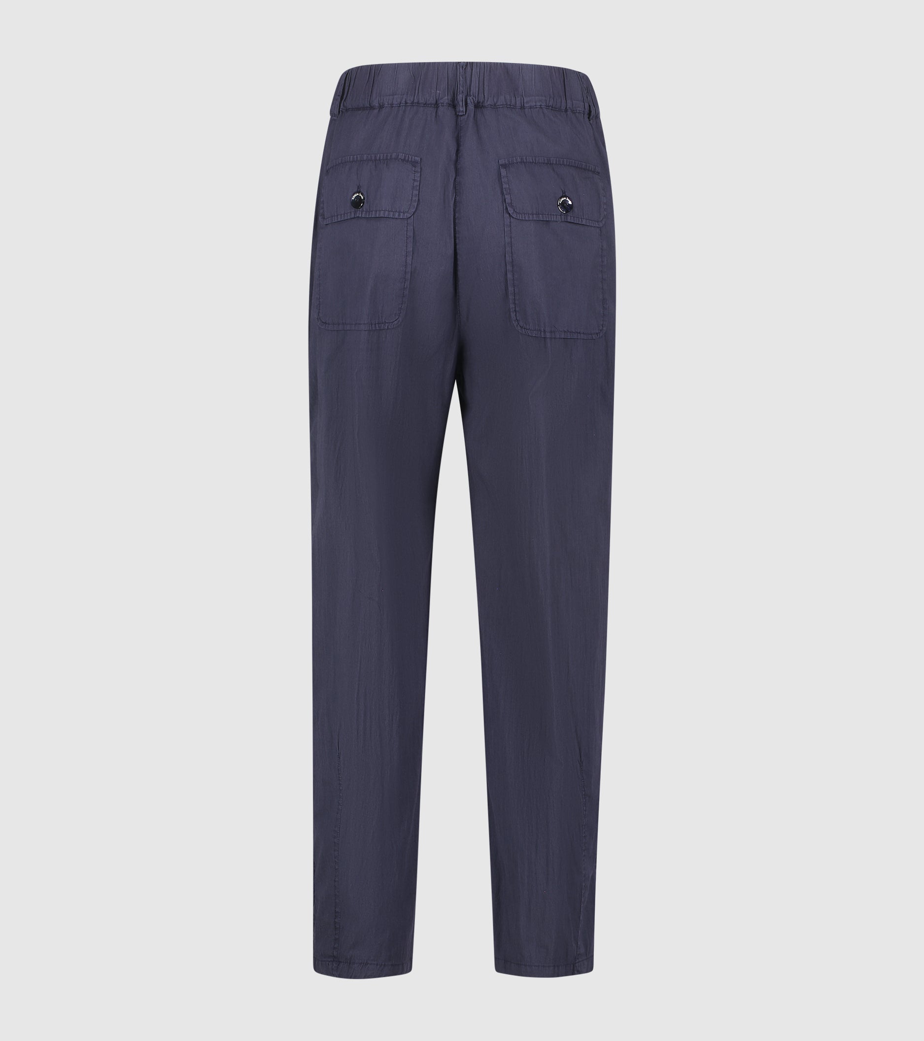 Pantaloni cropped in cotone stretch blu