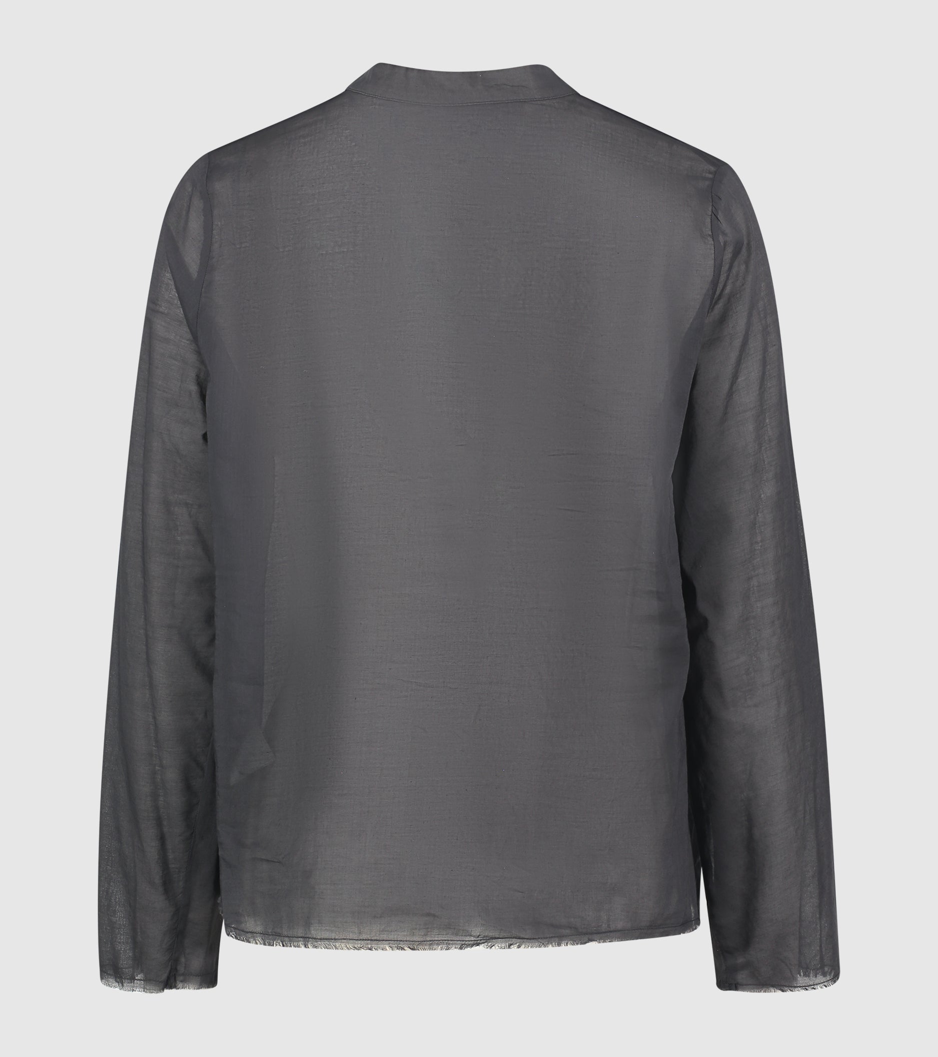 Blusa con volant e maniche lunghe lavagna