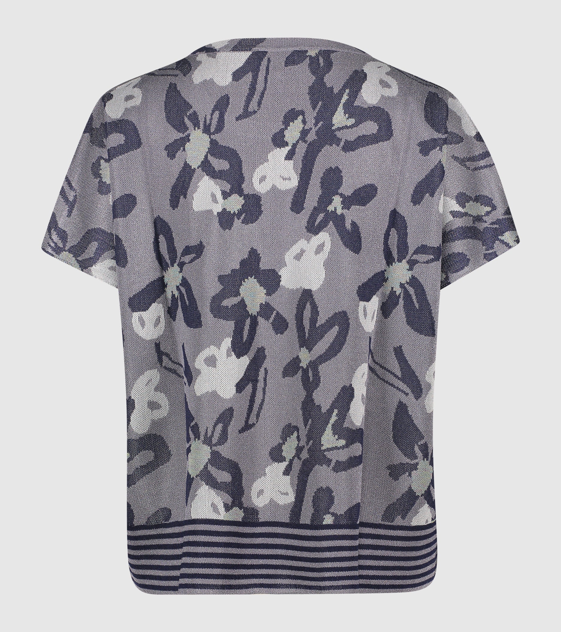 T-shirt jacquard con maniche corte silver